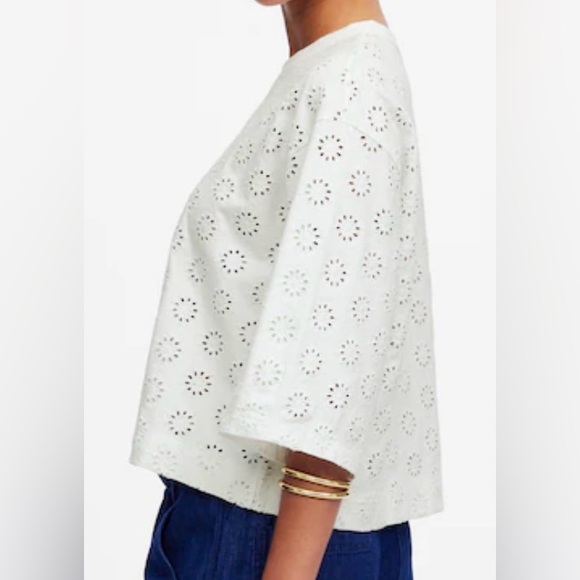 Madewell| Embroidered Wide-Sleeve Boxy Tee - Picture 2 of 5